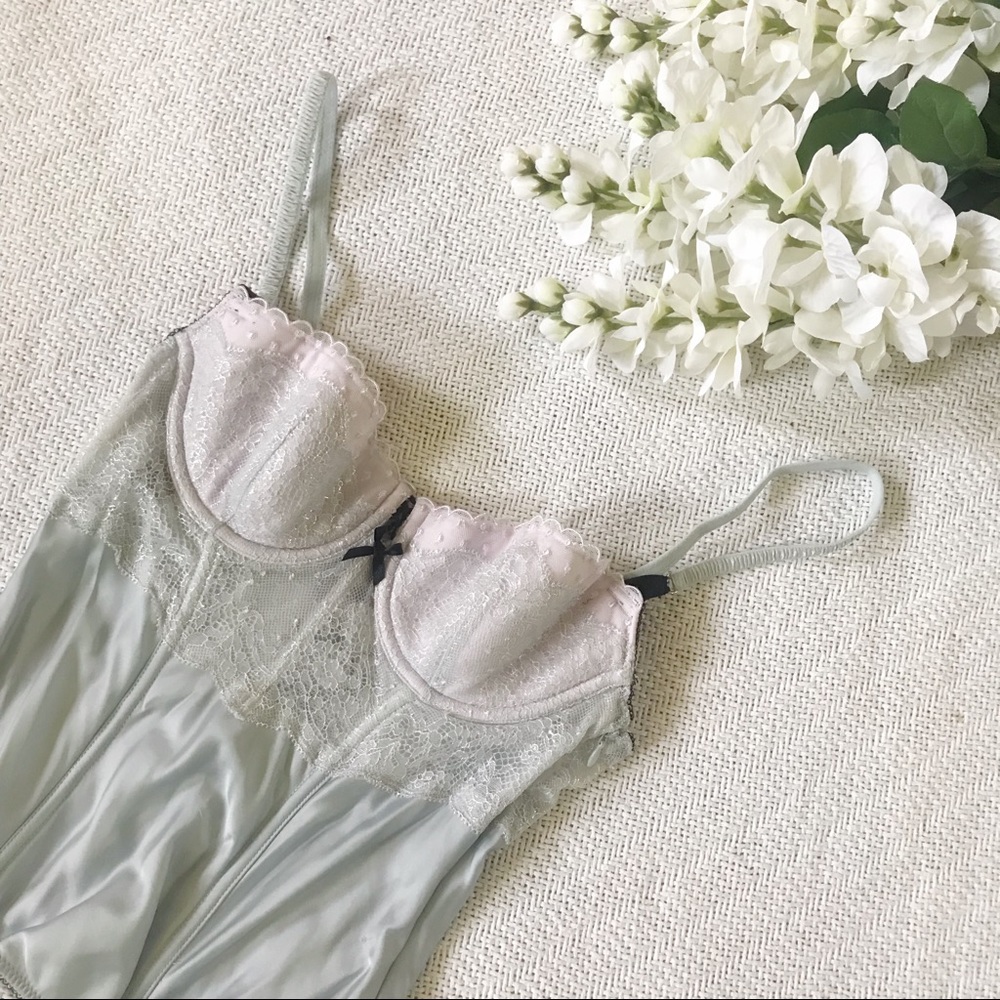Victoria’s Secret Pink and Blue Gartered Corset